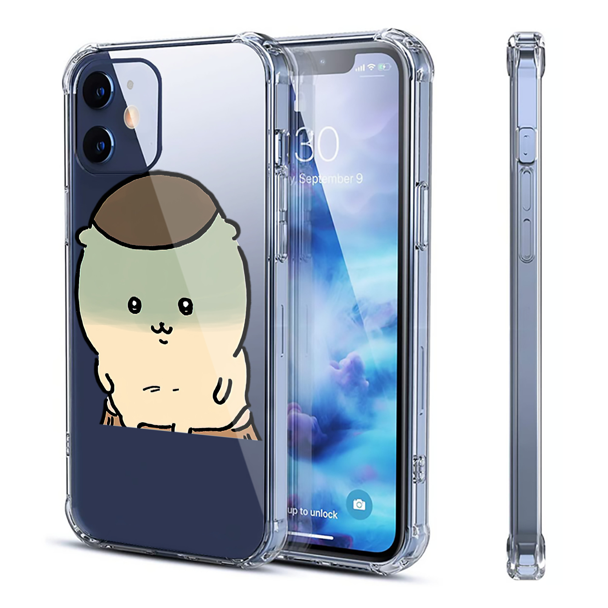 （画像用） ちいかわ くりまんじゅう Chii-kawa kuri manjū 【iPhone 12シリーズ対応】透明スマホケース（クリアソフトケース）